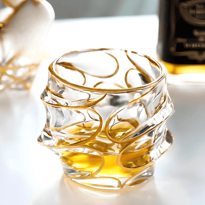 Złoty Kryształowy Szklanka do Whisky Arashi