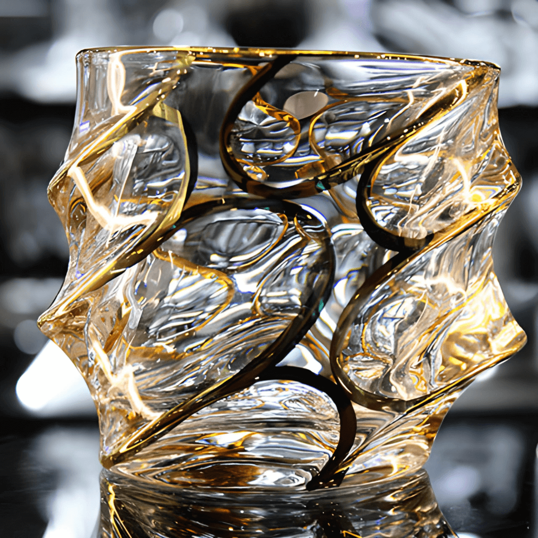 Złoty Kryształowy Szklanka do Whisky Arashi