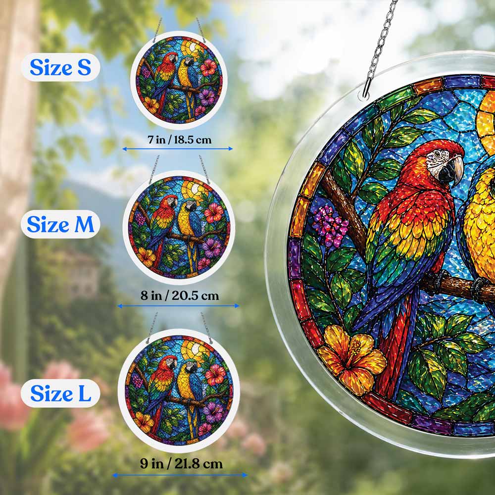 Akrylowe Puzzle Słoneczne - Raj Papug