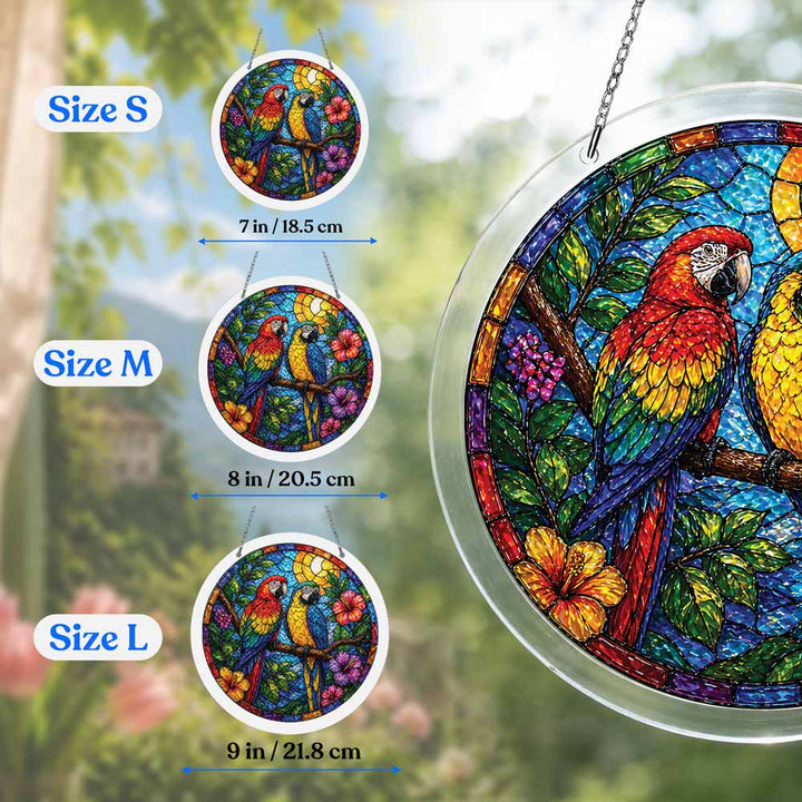 Akrylowe Puzzle Słoneczne - Raj Papug