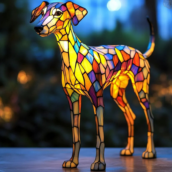 Lampa Witrażowa Inspirowana Whippetami